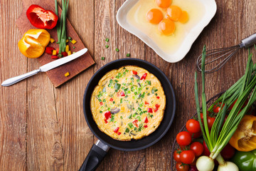 Obraz na płótnie Canvas Delicious omelette with vegetables