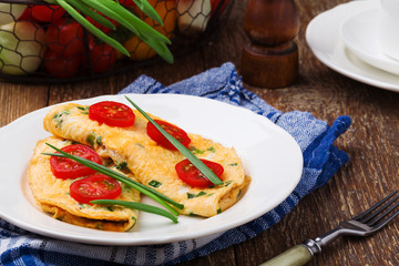 Delicious omelette with vegetables