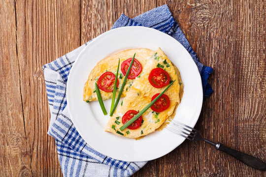 Delicious omelette with vegetables