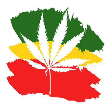 Marijuana leaf. Cannabis plant