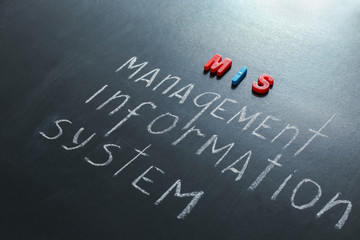 Abbreviation and text written with chalk on table. Management concept © Africa Studio