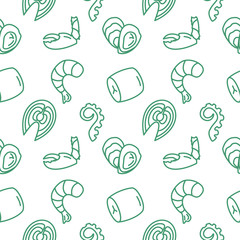 SeaFood seamless pattern background