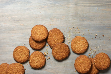 Pile of oat cookies