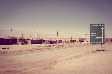 Fototapeta na wymiar Road in San Pedro de Atacama, Chile