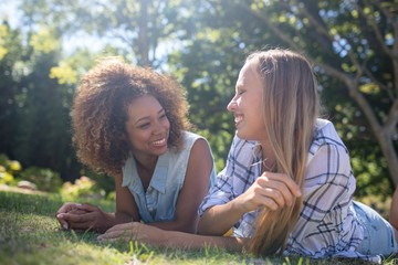 Female friends having fun in park