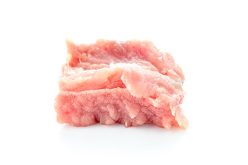 Raw pork rib isolated on white background.
