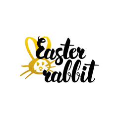 Easter Rabbit Handwritten Lettering