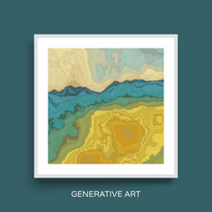 Naklejka na ściany i meble Abstract Landscape Background. Mosaic. Cover design template.