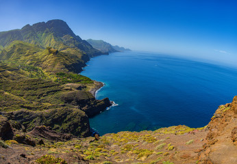 Fototapeta na wymiar Rocky atlantic coast in the west part of Gran Canaria island 