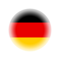 Circle Germany flag, isolated on white background, vector illustration.