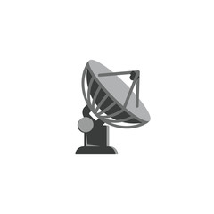 Satellite antenna icon on white background. Radio telescope flat style illustration. © leographics