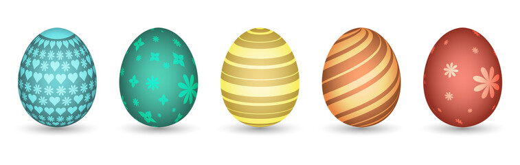 Painted Easter eggs. Vector illustration.