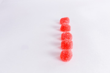  Bright tasty marmalade on a white background