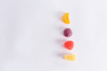  Bright tasty marmalade on a white background