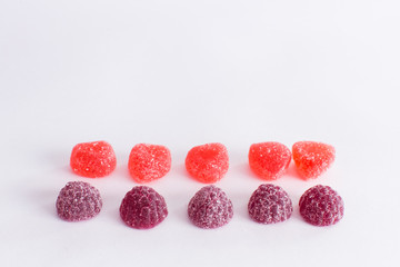  Bright tasty marmalade on a white background