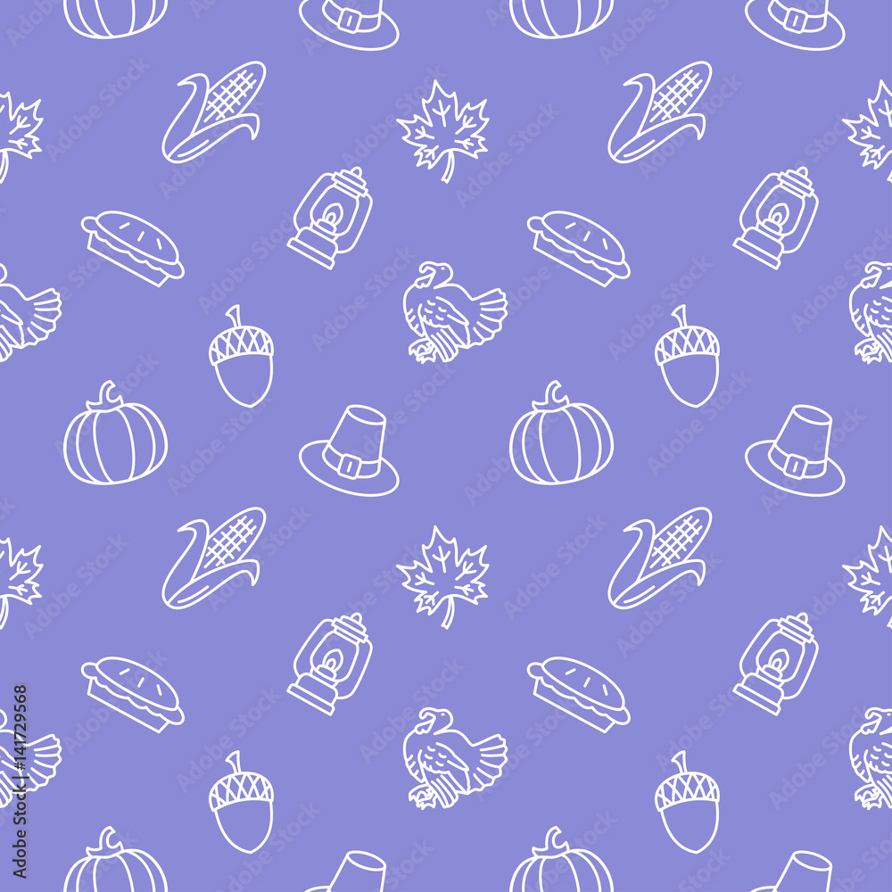 Wall mural Thanksgiving day seamless pattern background