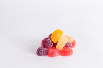  Bright tasty marmalade on a white background