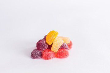  Bright tasty marmalade on a white background