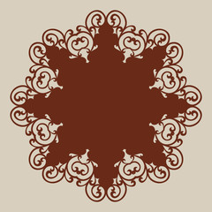 Geometric ornament. The template pattern for decorative round panel. A picture suitable for paper cutting, printing, laser cutting or engraving wood, metal, stencil manufacturing