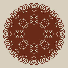 Geometric ornament. The template pattern for decorative round panel. A picture suitable for paper cutting, printing, laser cutting or engraving wood, metal, stencil manufacturing