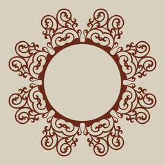 Geometric ornament. The template pattern for decorative round panel. A picture suitable for paper cutting, printing, laser cutting or engraving wood, metal, stencil manufacturing