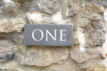 House number 1 sign