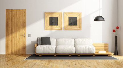 Minimalist living room - obrazy, fototapety, plakaty