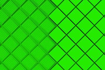 Fototapeta na wymiar Futuristic industrial background made from green square shapes