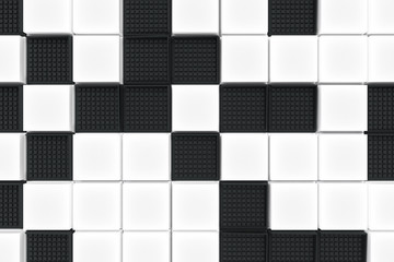 Futuristic industrial background made from black and white square shapes