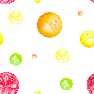 Fruit oranges drawn watercolor background