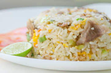 Fried rice with Shrimp, Thai food.