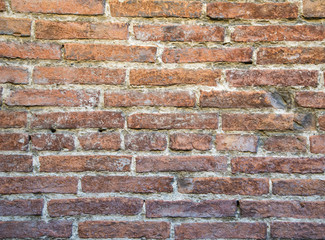  Red old worn brick wall texture background. Vintage effect.