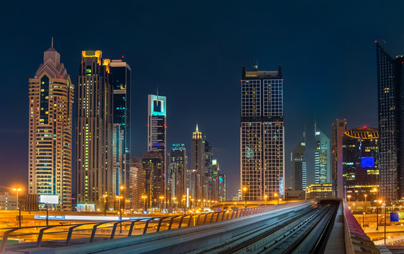 Skyline of Dubai downtown, UAE