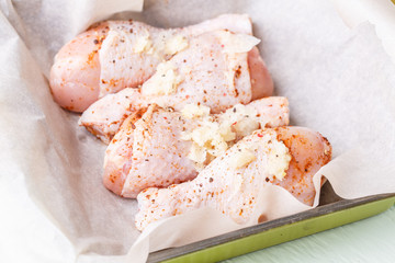 Semi-finished from bird with spices