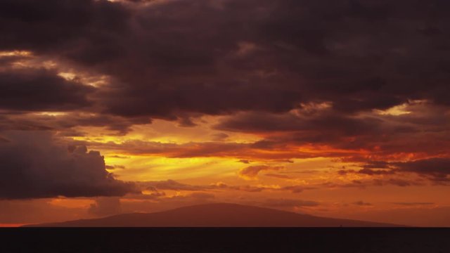 Peaceful Ocean and Island Horizon at Dusk, West Maui Hawaii