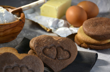 Homemade heart shaped cookies.