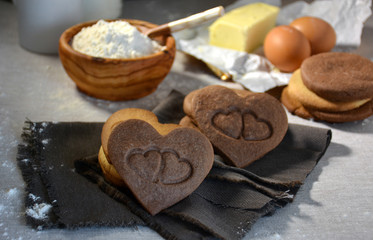 Homemade heart shaped cookies.