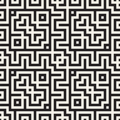 Maze Tangled Lines Contemporary Graphic. Abstract Geometric Background Design. Vector Seamless Pattern.