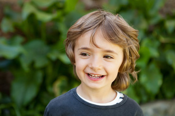 Portrait of a small child in the field