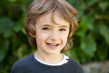 Portrait of a small child in the field