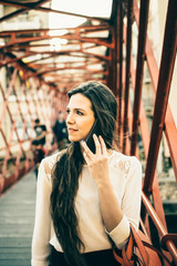 Attractive woman using phone