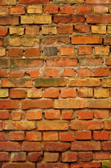 Aged brick wall texture. Brickwork background