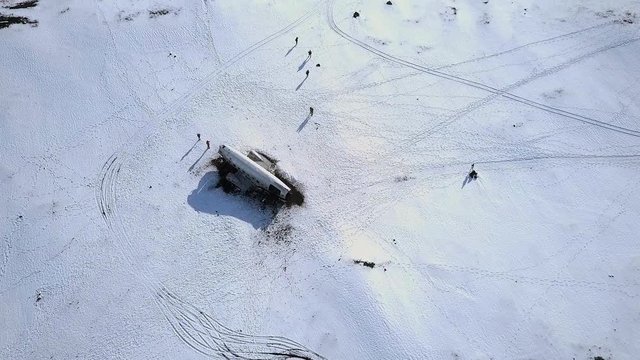 Solheimasandur Plane Wreck in the snow, A Crashed DC 3 in Iceland