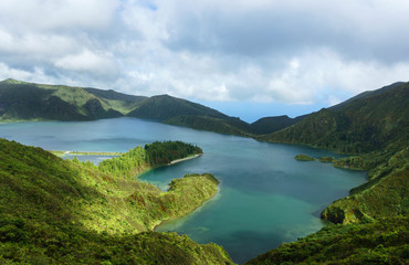 Naklejka na ściany i meble Lake Do Fogo, Azores