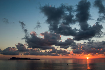 Naklejka na ściany i meble Bisevo island in Adriatic sea at sunset