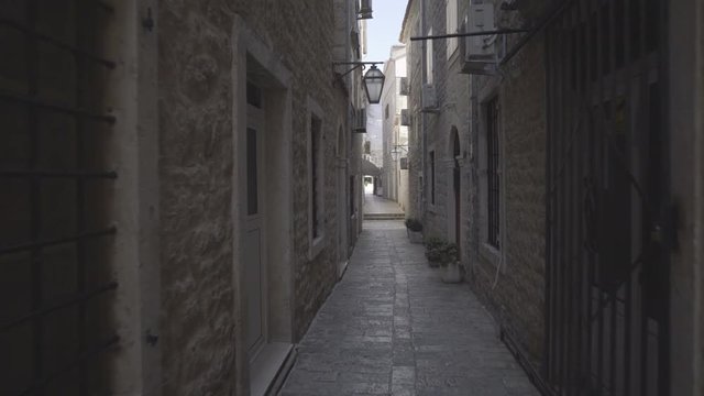 A narrow street in the old part of Budva
