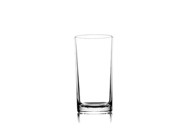 Empty glass of water on white background.