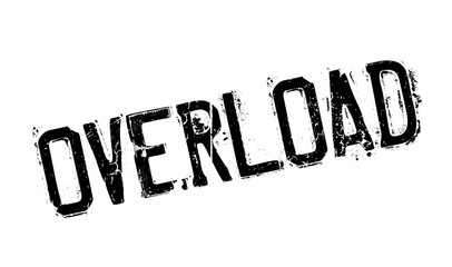 Overload rubber stamp. Grunge design with dust scratches. Effects can be easily removed for a clean, crisp look. Color is easily changed.