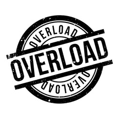 Overload rubber stamp. Grunge design with dust scratches. Effects can be easily removed for a clean, crisp look. Color is easily changed.