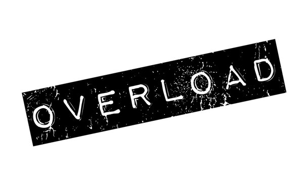 Overload rubber stamp. Grunge design with dust scratches. Effects can be easily removed for a clean, crisp look. Color is easily changed.